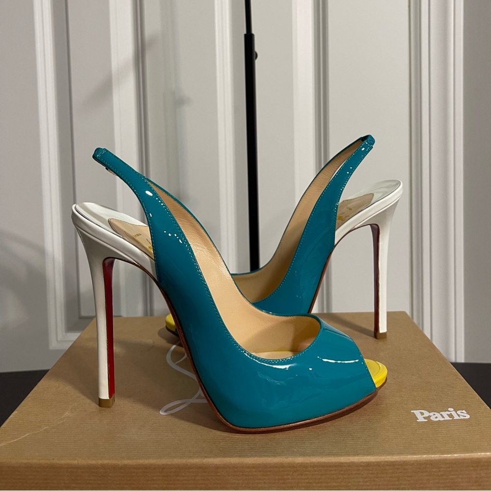 Christian Louboutin - Flo Sling 120 Patent Heels